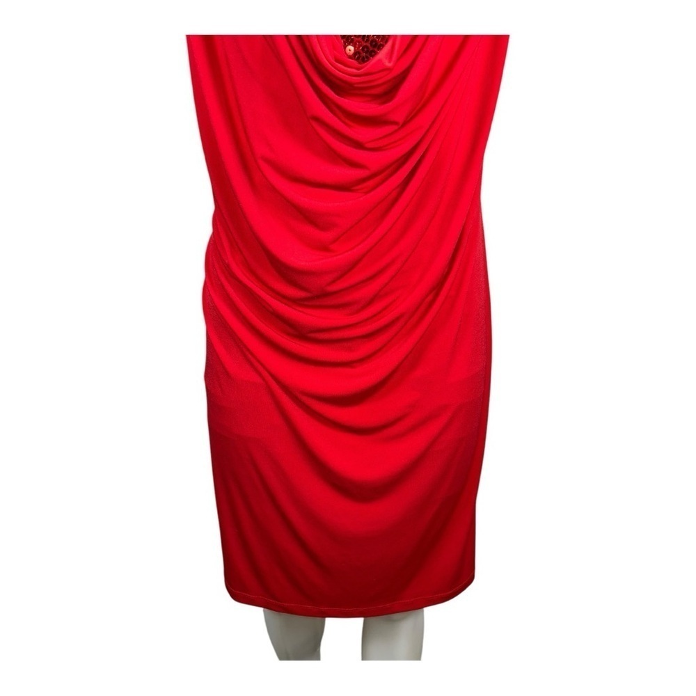 Isabella Rodríguez Elegant Red Sequin Stretch Dress size 6 - Picture 2 of 6